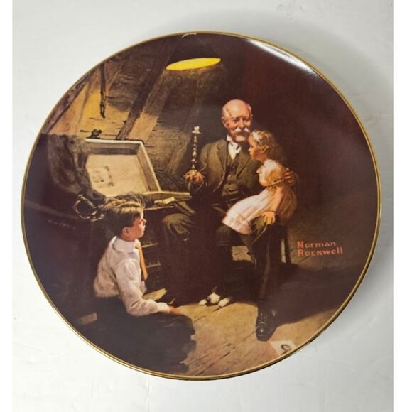 VTG Norman Rockwell Light Campaign Series "Evenings Ease" "Grandpa's Treasures" - Picture 3 of 10